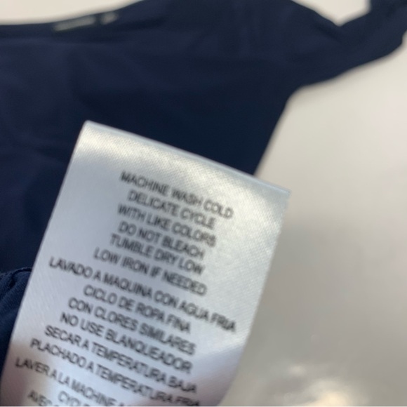 Nina Leonard Dress Medium Flare  Stretch‎ Knit Navy Blue Pockets Career Travel - Picture 8 of 9